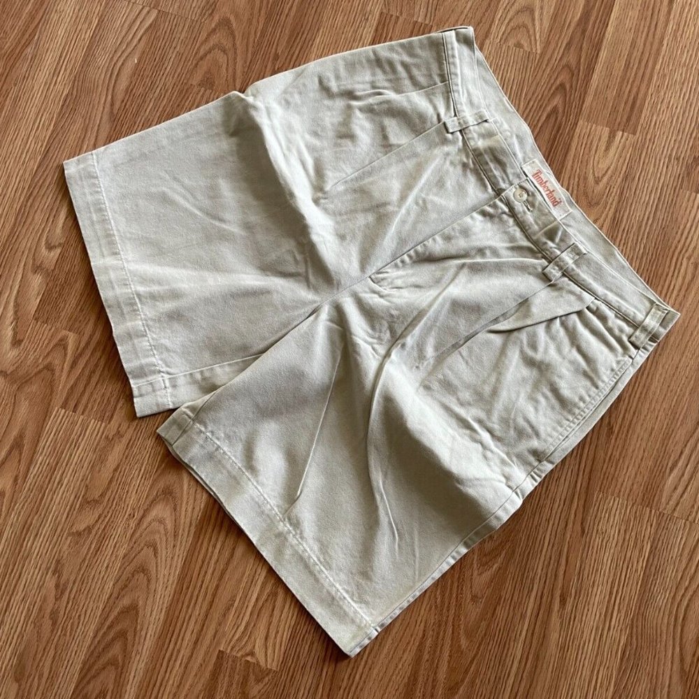 Timberland Men Shorts STRATHAM TWILL Khaki Beige Cotton Shorts Size 36 - Picture 3 of 9